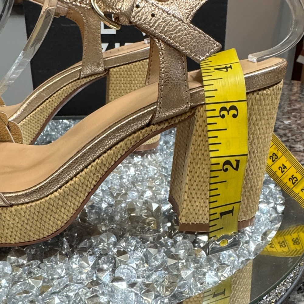 Naturalizer Pandora leather soft Metallic Gold and Platform Heels NEW 7.5 - Picture 12 of 15